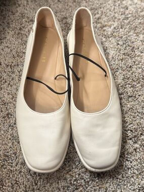 Coach Leather Soft Ballet Flats Ivory White